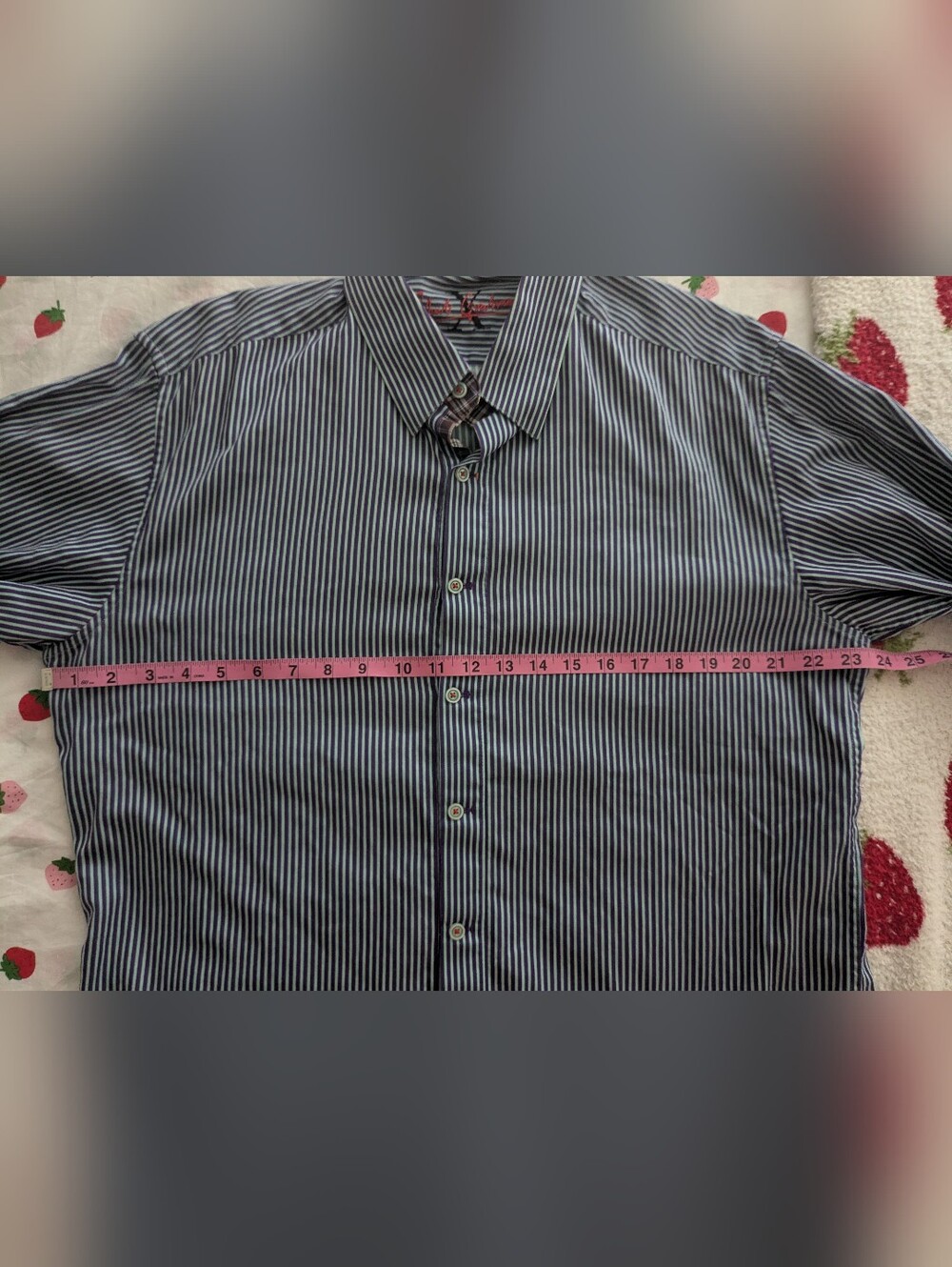 Robert Graham Purple Teal Striped Mens Shirt Size XL - Picture 6 of 7